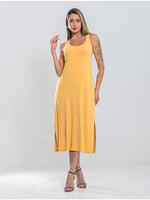 Vestido Midi Regata com Ajuste nas Costas Feminino