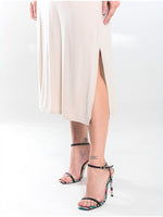 Vestido Midi Regata com Ajuste nas Costas Feminino