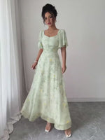 Vestido Feminino Chiffon Estampa de Borboletas Elegante