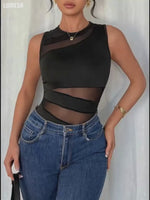 Body Feminino Vazado com Recortes Geométricos